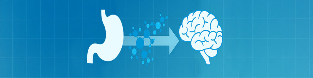 Flat‑style banner shows stomach icon, GLP‑1 molecules, arrow to brain — a quick visual of how GLP‑1 works.