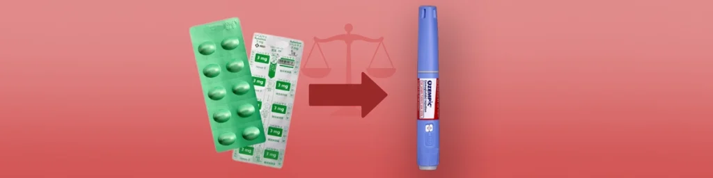 Switching from Oral GLP-1 Rybelsus to Injectible Semaglutide (Ozempic) - Feature Image for Switching Guide Article