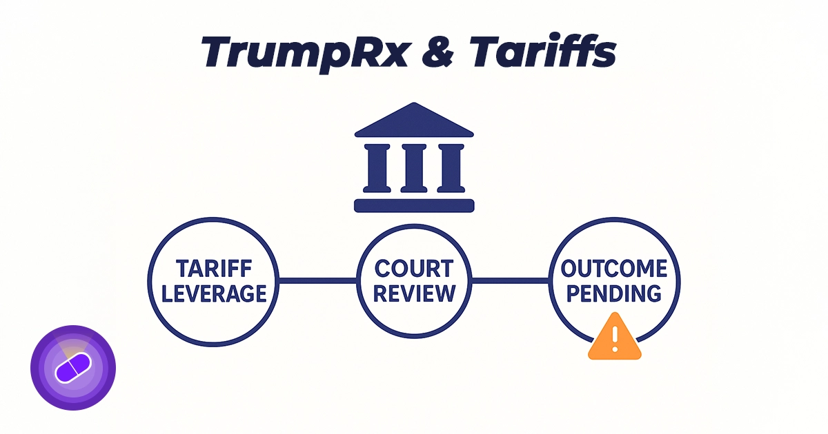 Timeline: tariff leverage to court review to 
outcome pending for TrumpRx GLP-1.