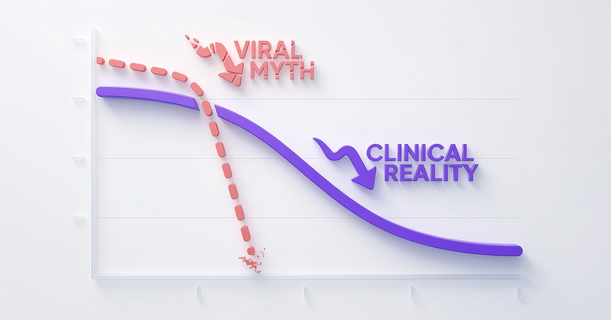 Chart comparing viral weight loss expectations vs clinical reality