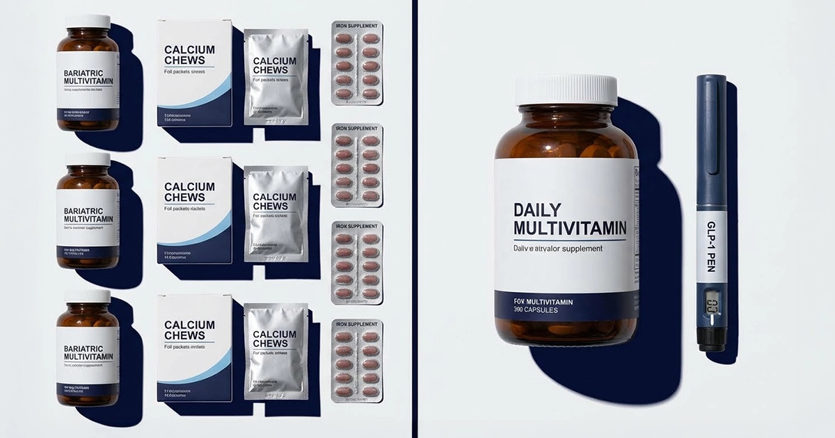 Comparison of long-term vitamin requirements for GLP-1 vs bariatric surgery.